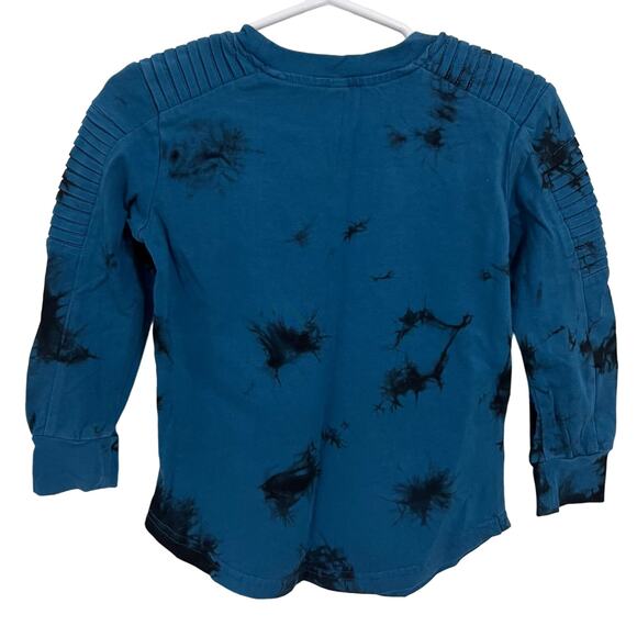 Posh Kiddos Blue & Black Tie Dye Long Sleeve Biker Shirt Size 18 Months - Picture 2 of 3